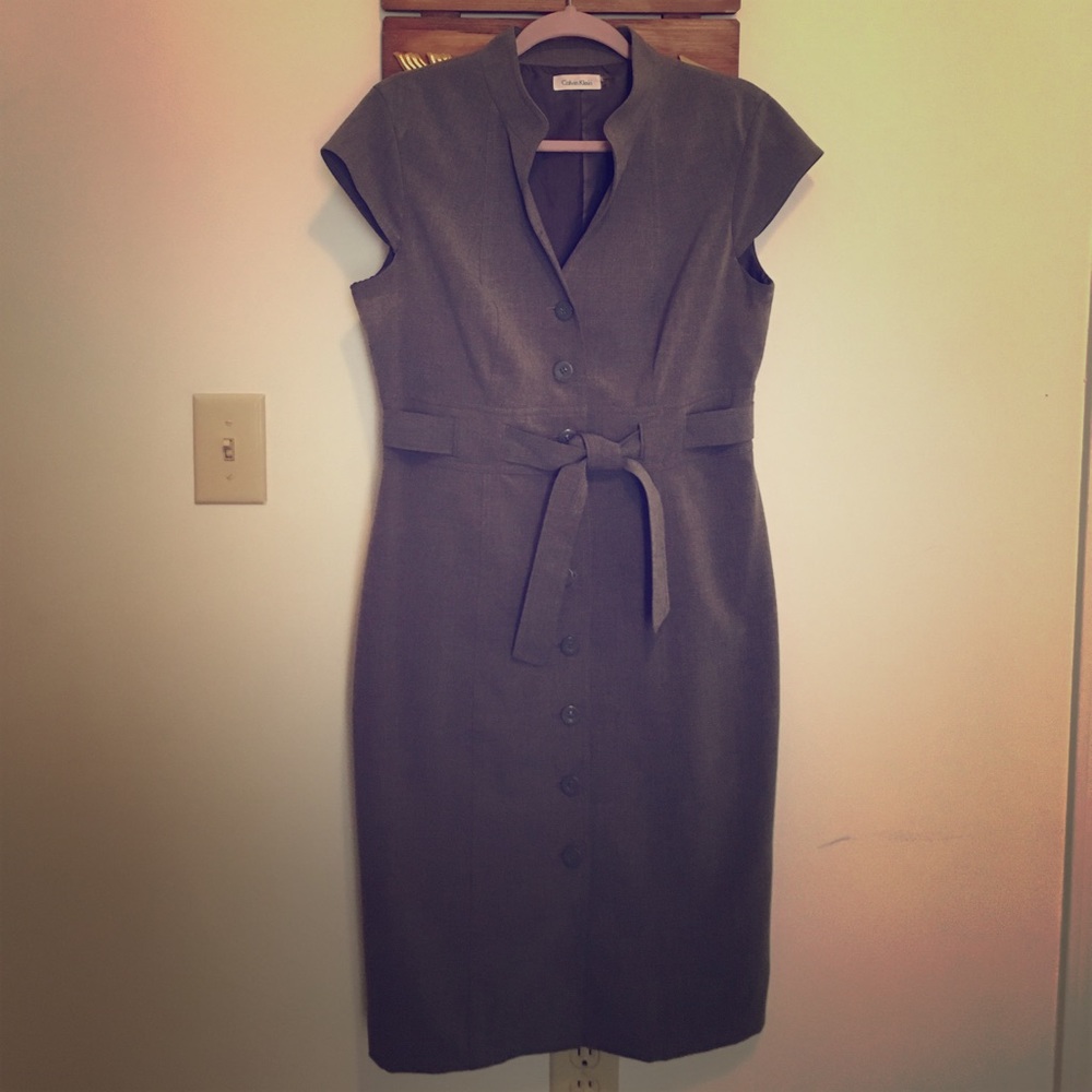 Calvin Klein Grey Button Down Dress